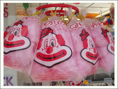 Bags of Freshly Spun Candy Floss Cotton Candy